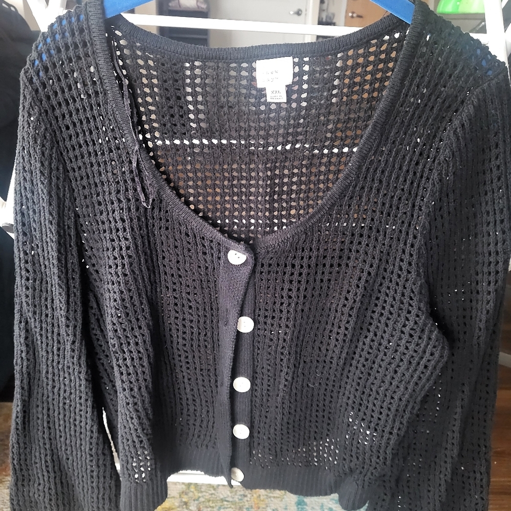 a new day Black Open-Knit Cardigan